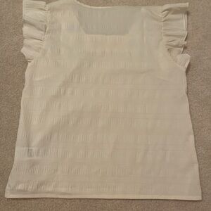 Elegant Cream Ruffle Sleeve Top